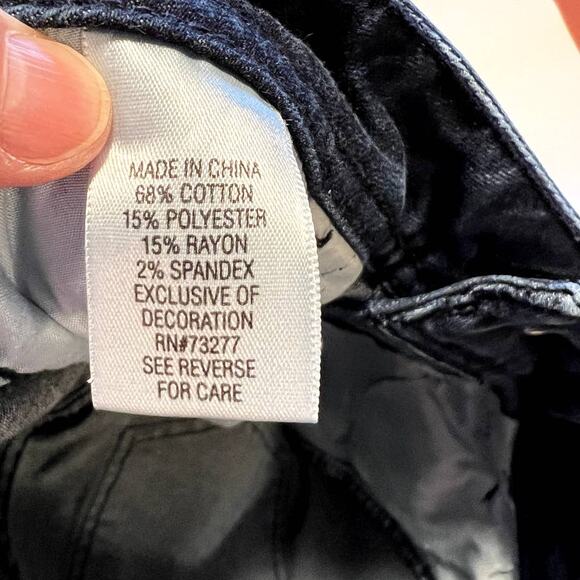 Elle Womens Mid Rise Skinny Jeans Size 2 Dark Wash Blue Denim Stretch Cotton - Picture 9 of 9